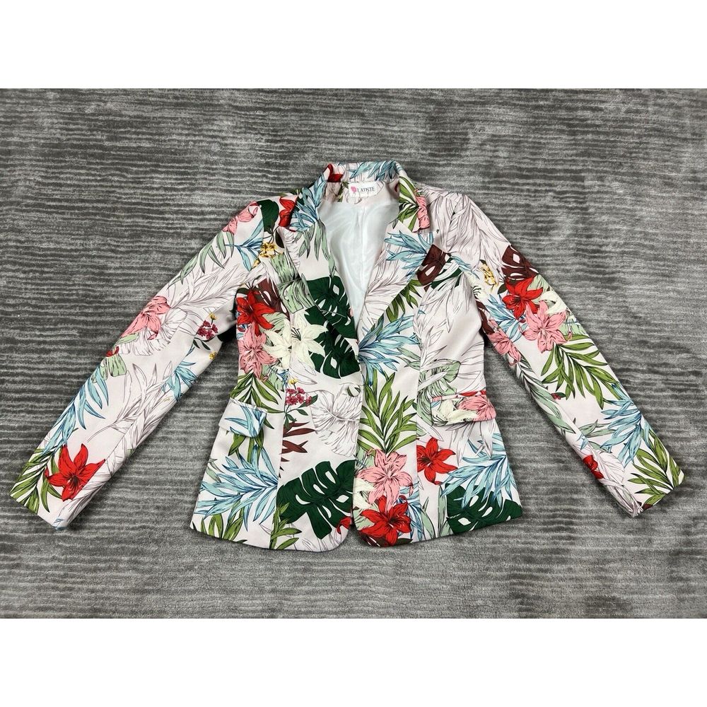 Floral Printed Blazer Jacket - Multicolor
